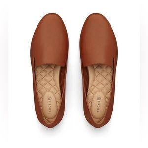 Birdies The Starling Cognac Brown Leather Loafer Flat Smoking Slippers Size 7.5